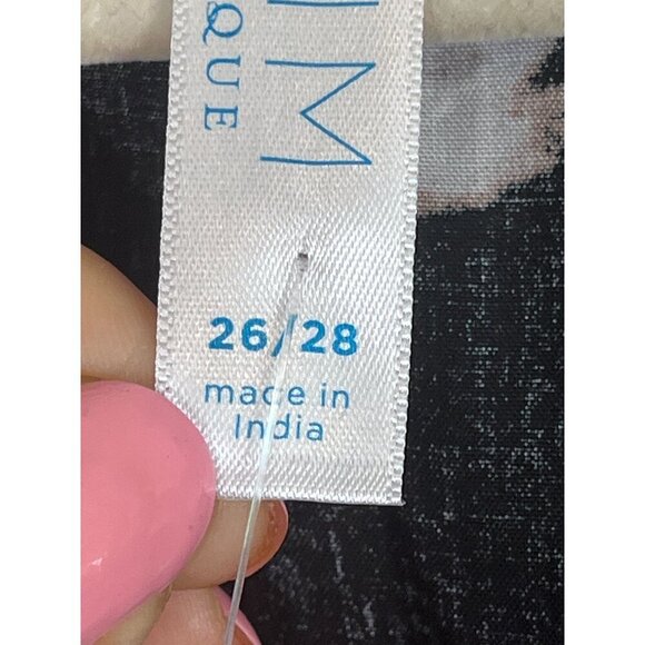 Cacique Dress 26 Black Swim Coverup Animal Print Twee Neutral Minimalist Retro - Picture 3 of 12